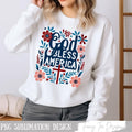 God Bless America Boho Floral Christian July 4th - Adult & Kids T-Shirts, Sweatshirts & Hoodies apparel design preview 1