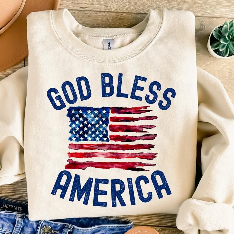 God Bless America Land That I Love 4th July Fourth - Adult & Kids T-Shirts, Sweatshirts & Hoodies apparel design preview 1