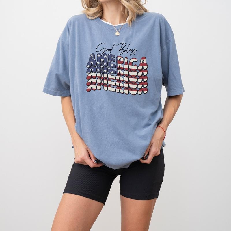God Bless America 4th July Patriotic Usa Us - Adult & Kids T-Shirts, Sweatshirts & Hoodies apparel design preview 1