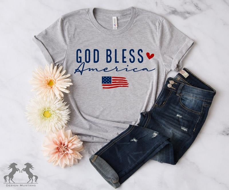God Bless America 4th July Independence Day Memorial - Adult & Kids T-Shirts, Sweatshirts & Hoodies apparel design preview 1