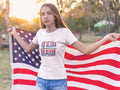 God Bless America Freedom Land Free Because Brave - Adult & Kids T-Shirts, Sweatshirts & Hoodies apparel design preview 1