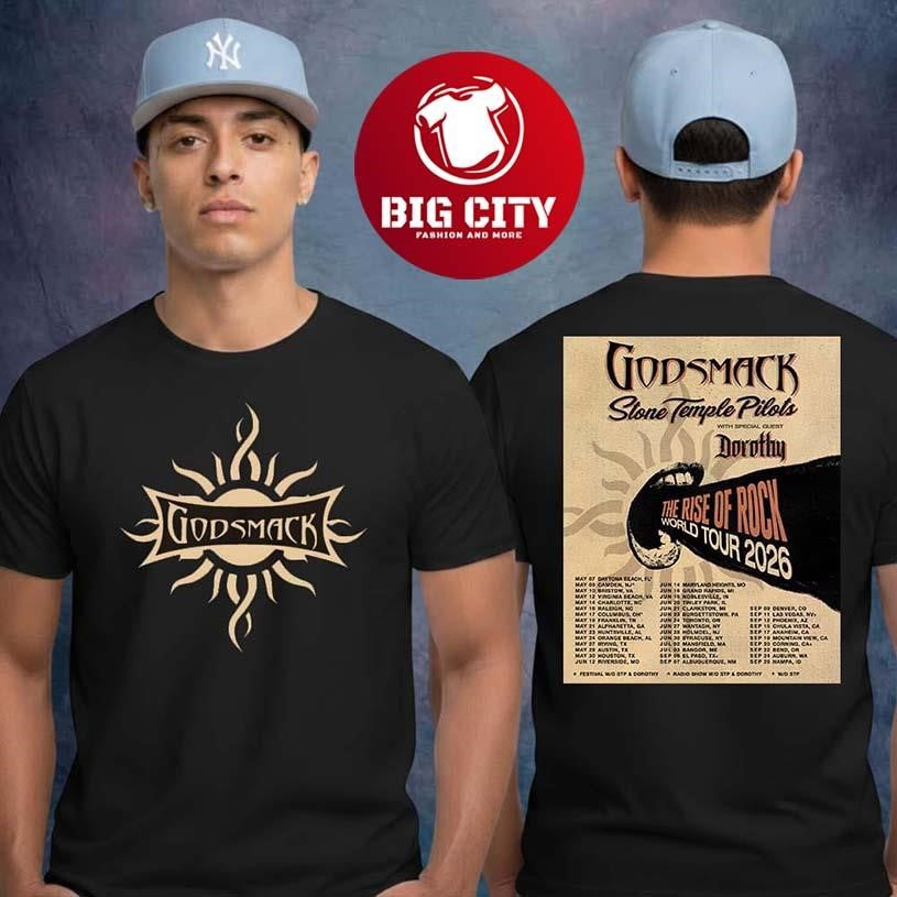 Godsmack The Rise Of Rock World Tour 2026 Schedule - Adult & Kids T-Shirts, Sweatshirts & Hoodies apparel design preview 1