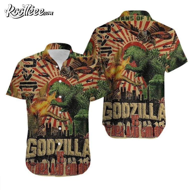 Godzilla vs Mothra And Ghidorah Hawaiian - Adult & Kids T-Shirts, Sweatshirts & Hoodies apparel design preview 1