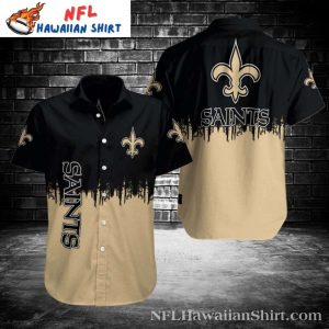 Gold Drip Fashion Saints Black And Tan Hawaiian - Adult & Kids T-Shirts, Sweatshirts & Hoodies apparel design preview 1
