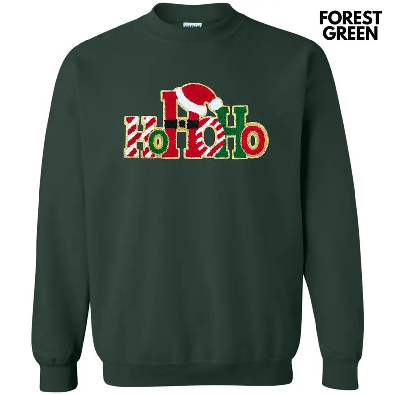 Gold Glitter HOHOHO Chenille Patch - Adult & Kids T-Shirts, Sweatshirts & Hoodies apparel design preview 1