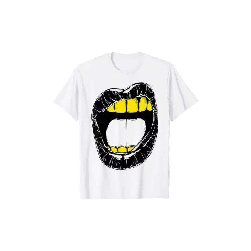 Gold Teeth Grill Vintage Y2k Grillz Medium Cotton - Adult & Kids T-Shirts, Sweatshirts & Hoodies apparel design preview 1