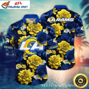 Golden Hour LA Rams Hawaiian Luminous Bloom Edition - Adult & Kids T-Shirts, Sweatshirts & Hoodies apparel design preview 1