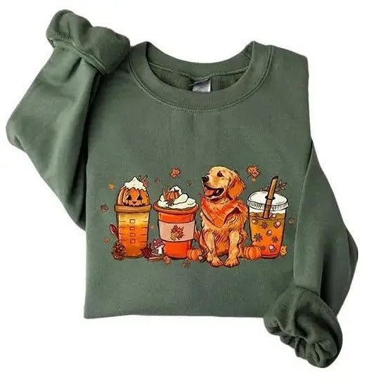 Golden Retriever Fall Halloween Dog - Adult & Kids T-Shirts, Sweatshirts & Hoodies apparel design preview 1