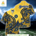 Milwaukee Brewers Hawaiian Golden Swirls And Brews - Adult & Kids T-Shirts, Sweatshirts & Hoodies apparel design preview 1