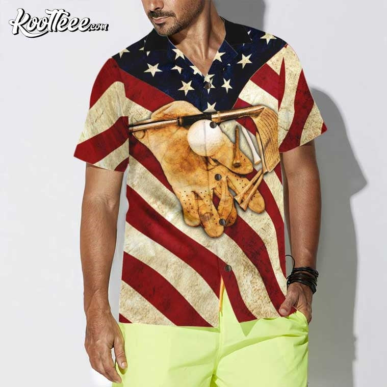 Golf American Flag Vintage Hawaiian - Adult & Kids T-Shirts, Sweatshirts & Hoodies apparel design preview 1
