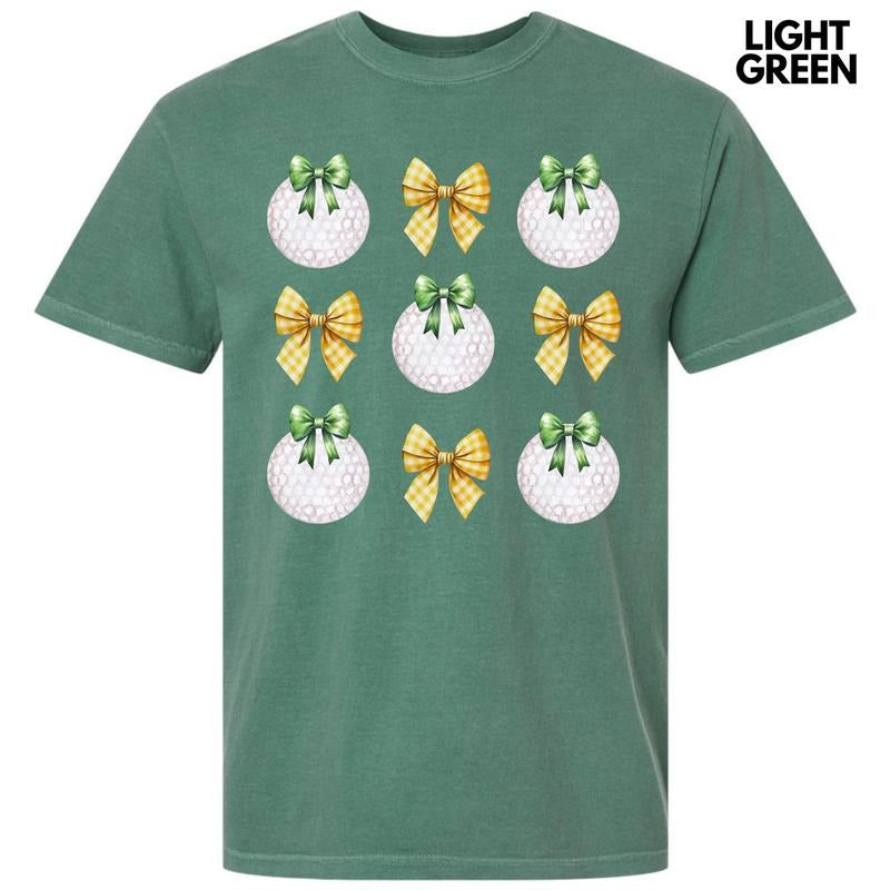 Golf Plaid Bow Collage Comfort Colors 'NLB' - Adult & Kids T-Shirts, Sweatshirts & Hoodies apparel design preview 1