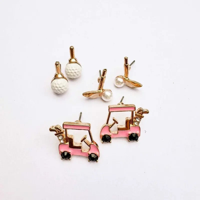 Golf Set Earrings - Adult & Kids T-Shirts, Sweatshirts & Hoodies apparel design preview 1