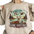 Gone Hunting Deer Mallard Duck Retro Season National - Adult & Kids T-Shirts, Sweatshirts & Hoodies apparel design preview 1