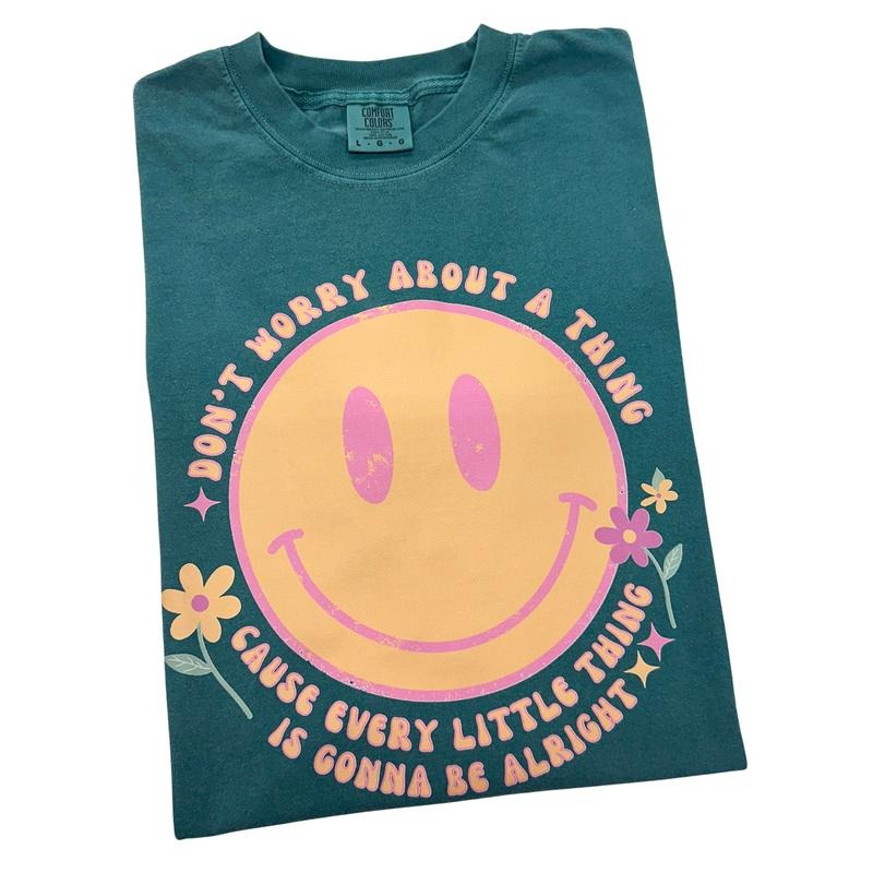 Gonna Be Alright Happy Face Comfort Colors 'NLB' - Adult & Kids T-Shirts, Sweatshirts & Hoodies apparel design preview 1