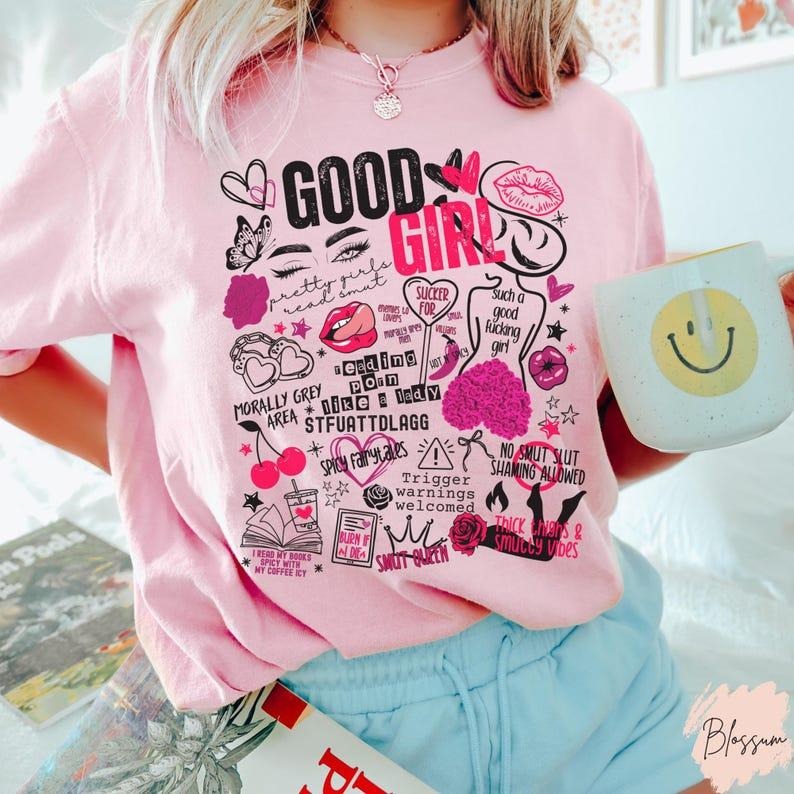 Good Girl Spicy Reader Dark Romance Smut Book Lover - Adult & Kids T-Shirts, Sweatshirts & Hoodies apparel design preview 1