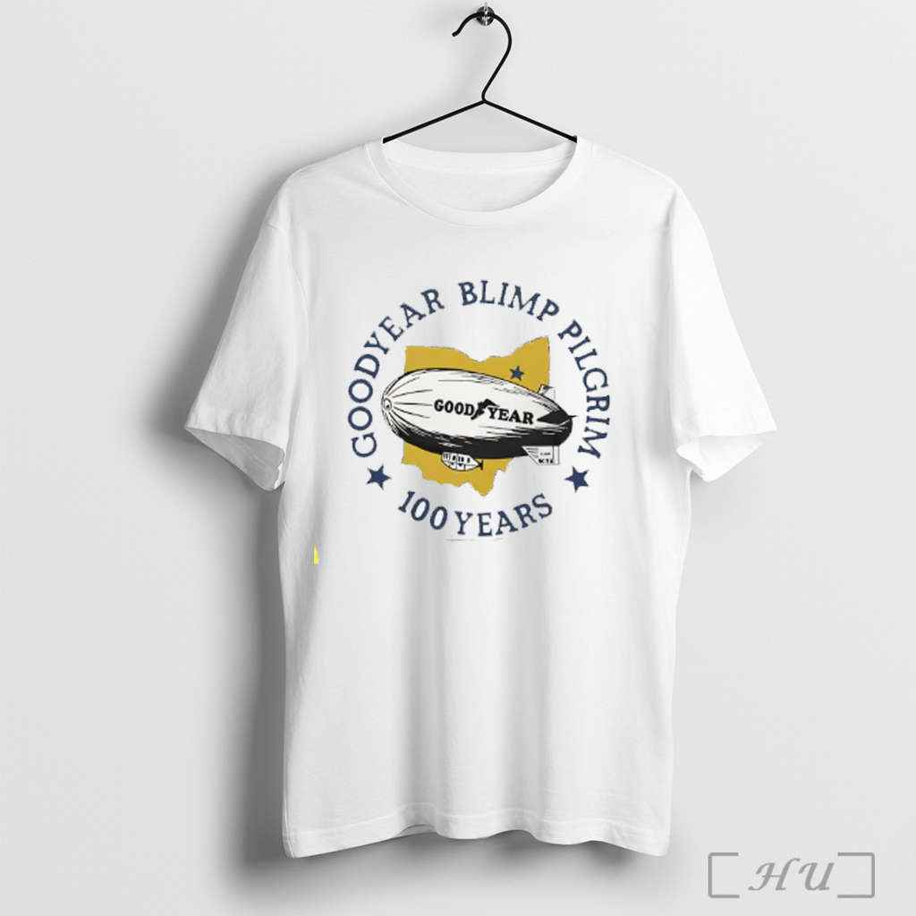 Goodyear Blimp Pilgrim 100 Years - Adult & Kids T-Shirts, Sweatshirts & Hoodies apparel design preview 1
