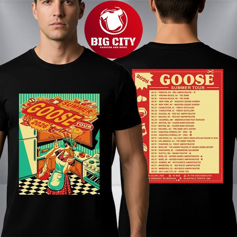 Goose Band Summer 2026 Tour Schedule Dates Two Sided - Adult & Kids T-Shirts, Sweatshirts & Hoodies apparel design preview 1