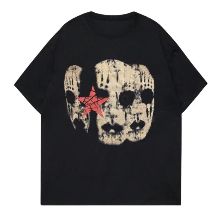 Goth Short Sleeve Y2k Face Stars Print Size S 3XL Top - Adult & Kids T-Shirts, Sweatshirts & Hoodies apparel design preview 1