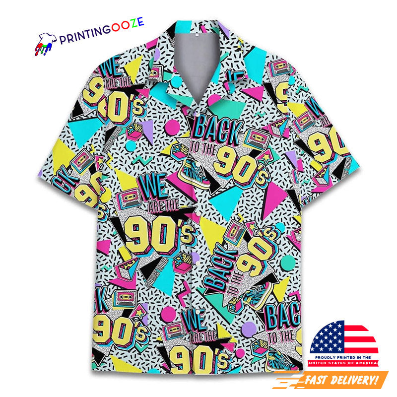 Graffiti Back The 90's Hawaiian - Adult & Kids T-Shirts, Sweatshirts & Hoodies apparel design preview 1