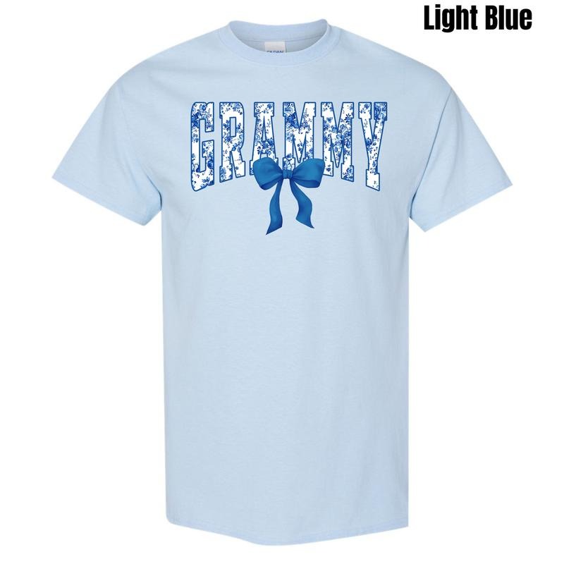 Grammy Blue Florals Gildan Short Sleeve 'NLB' - Adult & Kids T-Shirts, Sweatshirts & Hoodies apparel design preview 1