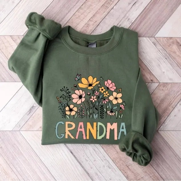 Grandma Wildflower Floral Wildflowers Flower - Adult & Kids T-Shirts, Sweatshirts & Hoodies apparel design preview 1