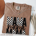 Comfort Colors Checker Faux Glitter 'Mama' Completed - Adult & Kids T-Shirts, Sweatshirts & Hoodies apparel design preview 1