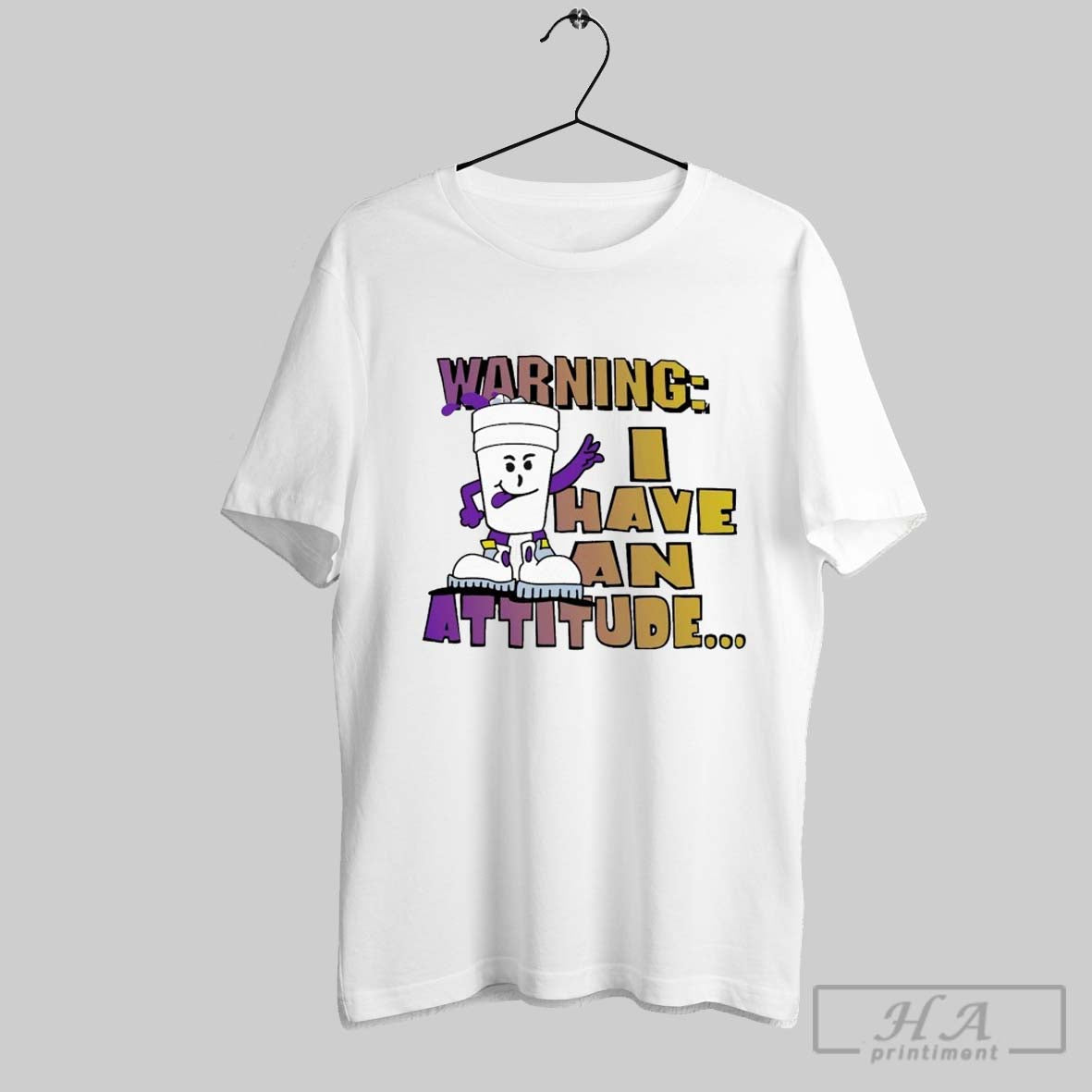 Grape Juice Boys Warning I Have An Attitude - Adult & Kids T-Shirts, Sweatshirts & Hoodies apparel design preview 1
