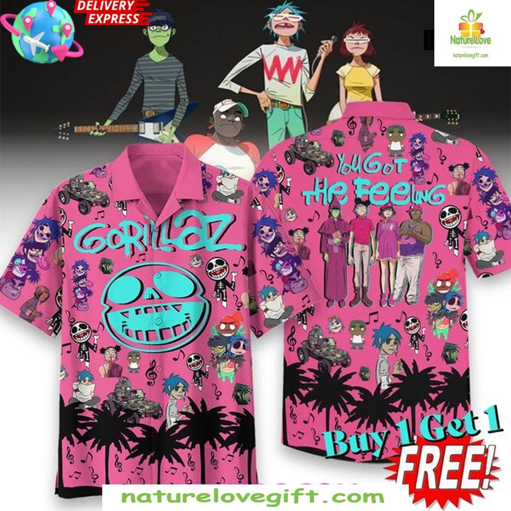 Gorillaz You Got The Feeling Music Hawaiian - Adult & Kids T-Shirts, Sweatshirts & Hoodies apparel design preview 1
