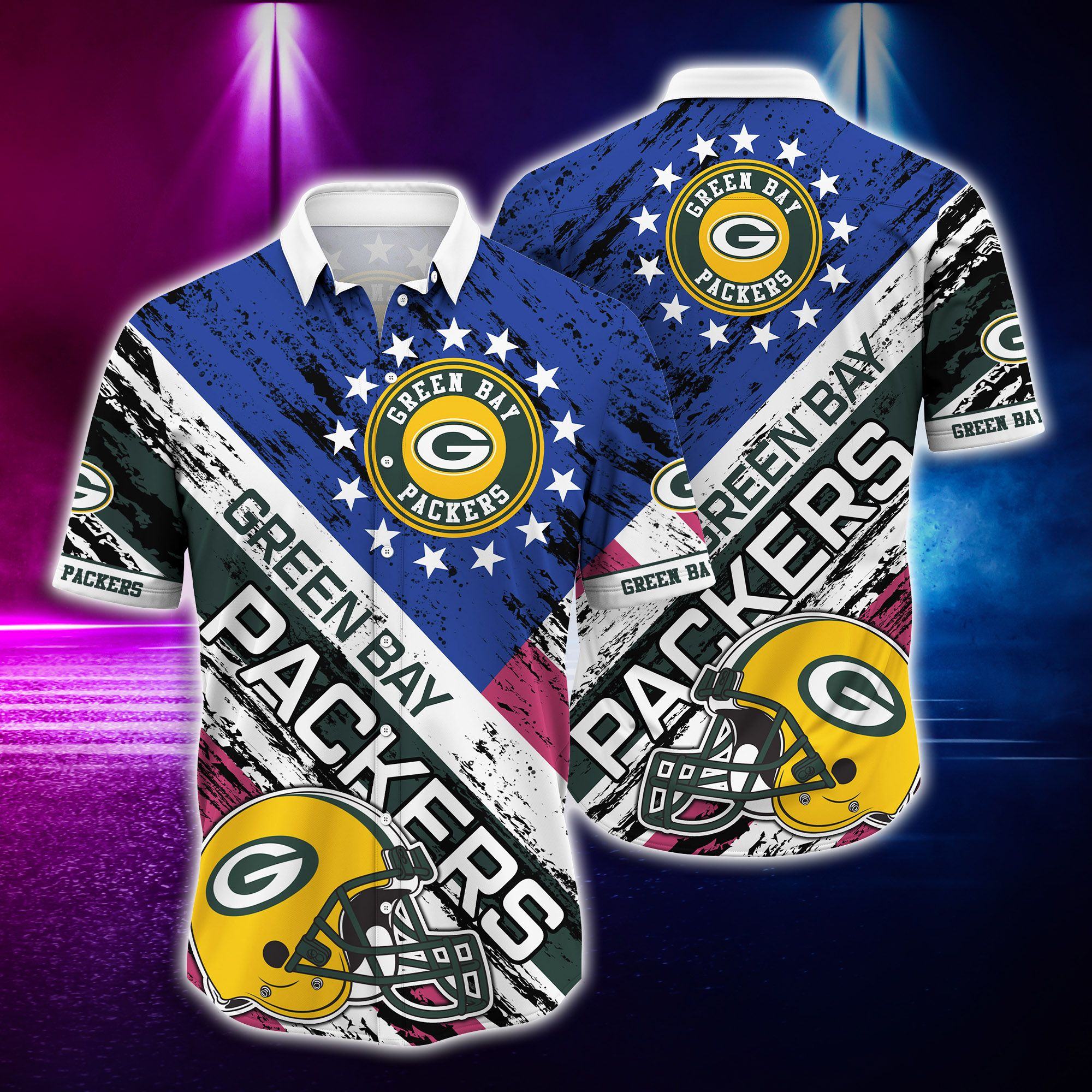Green Bay Packers Hawaiian AllStar Power Design - Adult & Kids T-Shirts, Sweatshirts & Hoodies apparel design preview 1