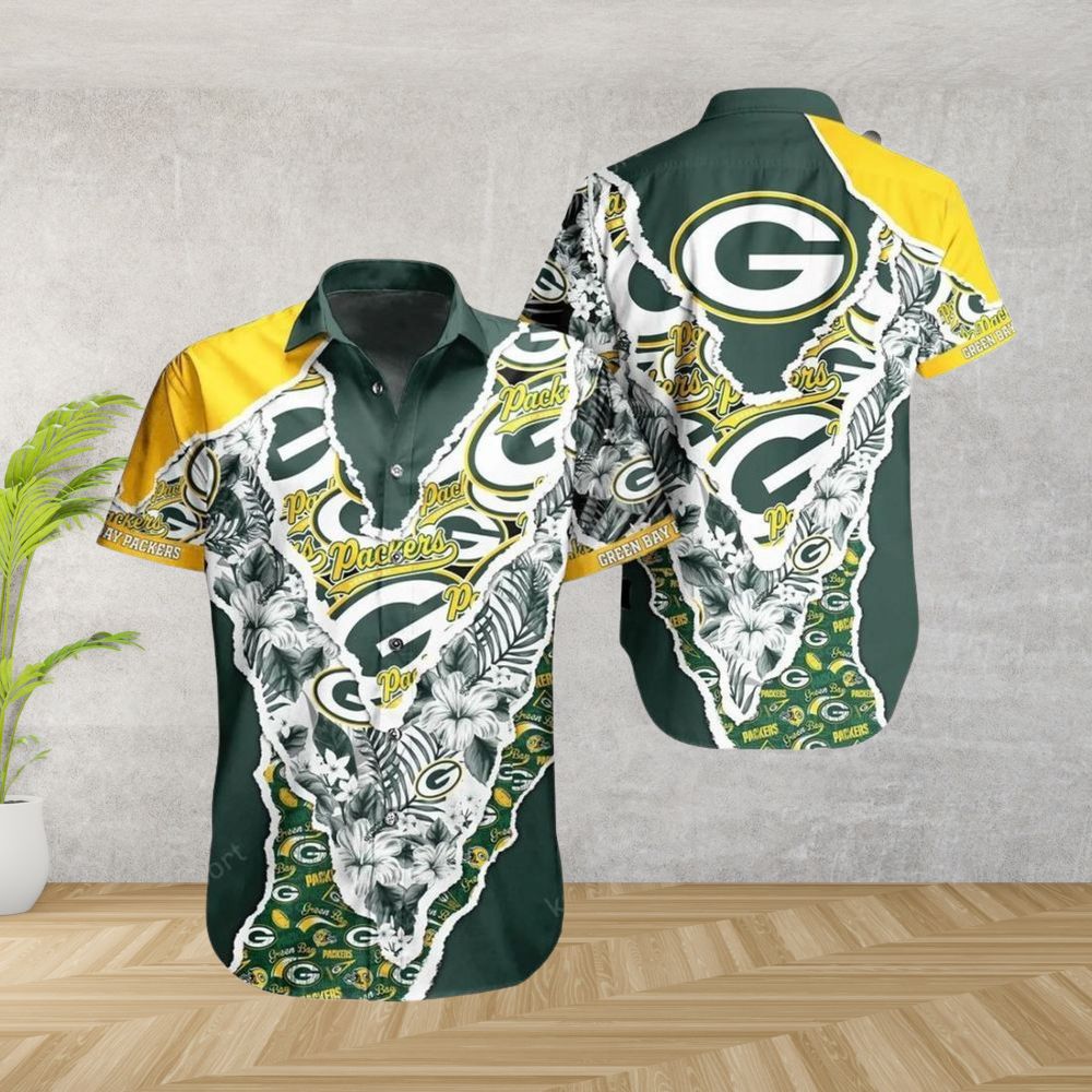 Green Bay Packers Floral Hawaiian Bandana Design - Adult & Kids T-Shirts, Sweatshirts & Hoodies apparel design preview 1
