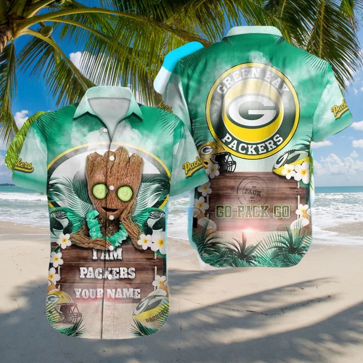 Green Bay Packers Hawaiian Beach Vibes Custom Design - Adult & Kids T-Shirts, Sweatshirts & Hoodies apparel design preview 1
