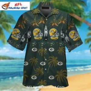 Green Bay Packers Dark Palm Island Helmet Hawaiian - Adult & Kids T-Shirts, Sweatshirts & Hoodies apparel design preview 1
