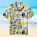 Green Bay Packers Hawaiian Fan Life Collage Design - Adult & Kids T-Shirts, Sweatshirts & Hoodies apparel design preview 1