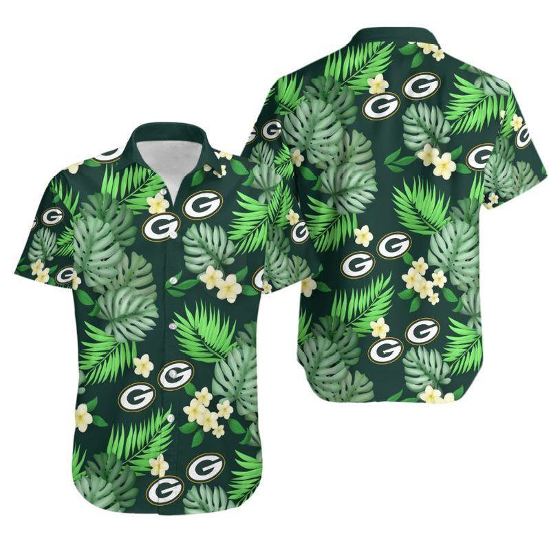 Green Bay Packers Hawaiian Floral Fiesta Design - Adult & Kids T-Shirts, Sweatshirts & Hoodies apparel design preview 1