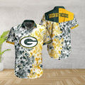 Green Bay Packers Floral Gold Rush Hawaiian by - Adult & Kids T-Shirts, Sweatshirts & Hoodies apparel design preview 1