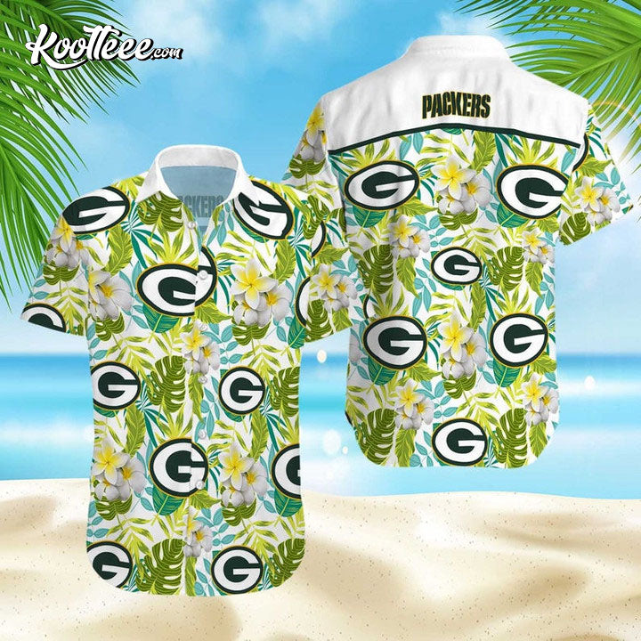 Green Bay Packers Flower Hawaiian - Adult & Kids T-Shirts, Sweatshirts & Hoodies apparel design preview 1