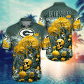 Green Bay Packers Halloween Skull Hawaiian 454799 - Adult & Kids T-Shirts, Sweatshirts & Hoodies apparel design preview 1