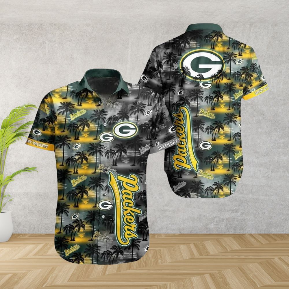 Green Bay Packers Hawaiian Island Nightfall Design - Adult & Kids T-Shirts, Sweatshirts & Hoodies apparel design preview 1