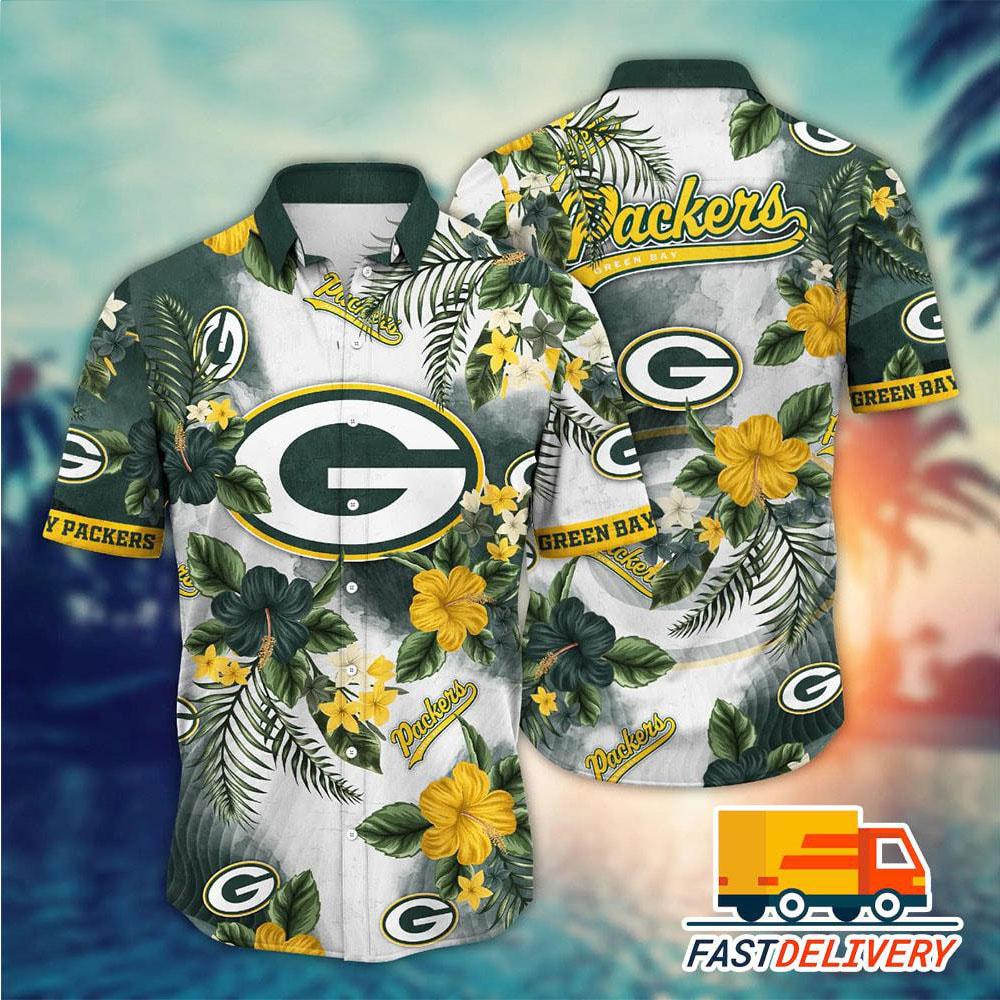Green Bay Packers Hawaiian Tropical Fusion Design - Adult & Kids T-Shirts, Sweatshirts & Hoodies apparel design preview 1