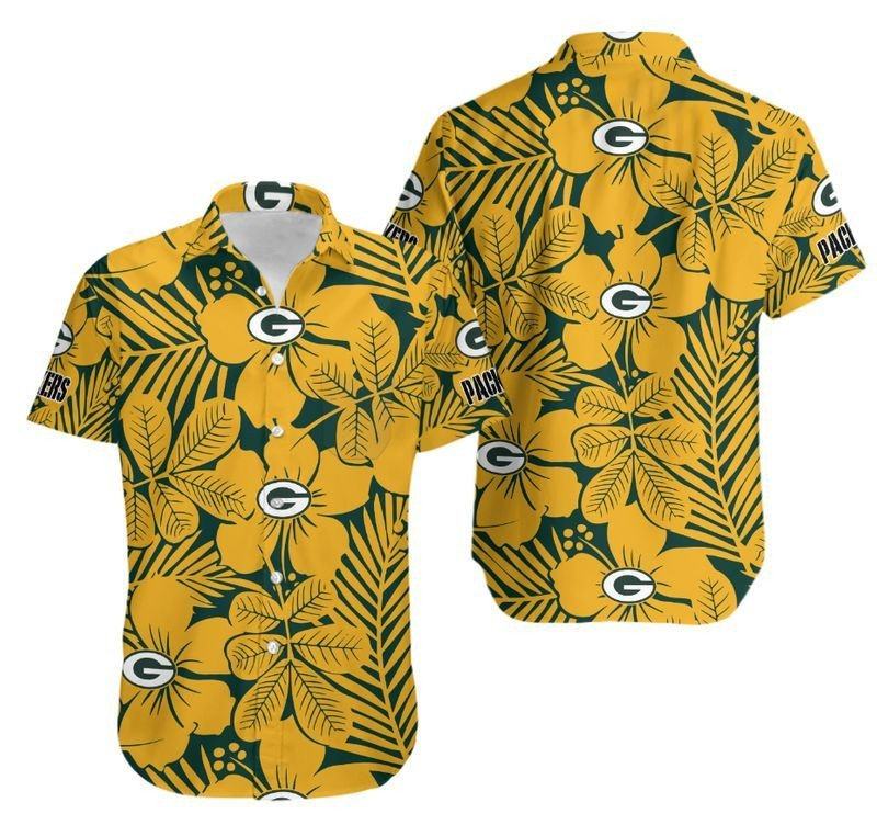 Green Bay Packers Tropical Gold Leaf Hawaiian by - Adult & Kids T-Shirts, Sweatshirts & Hoodies apparel design preview 1