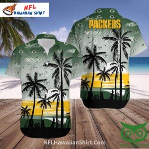 Green Bay Packers Tropical Sunset Palm Tree Hawaiian - Adult & Kids T-Shirts, Sweatshirts & Hoodies apparel design preview 1