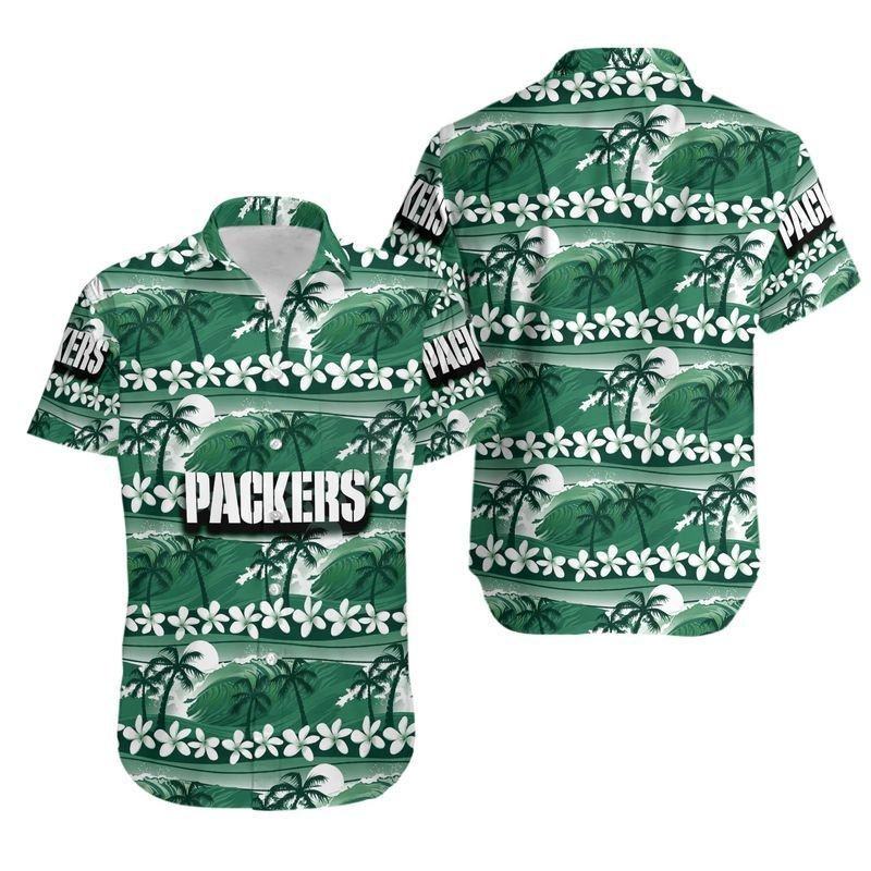 Green Bay Packers Hawaiian Tropical Waves Design - Adult & Kids T-Shirts, Sweatshirts & Hoodies apparel design preview 1