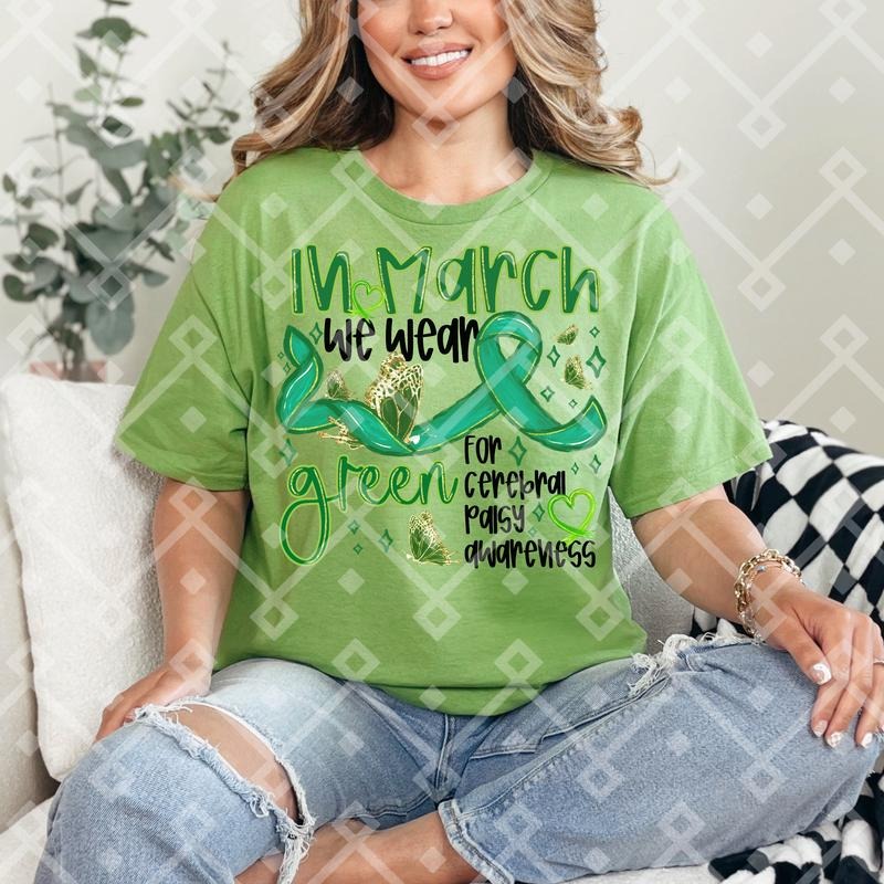Green Cerebral Palsy DTF Transfers THIS IS NOT - Adult & Kids T-Shirts, Sweatshirts & Hoodies apparel design preview 1