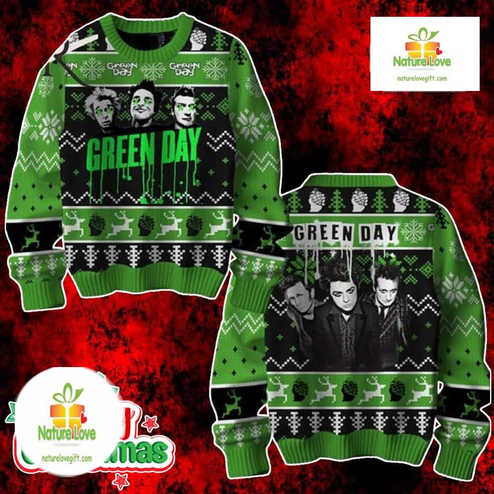 Green Day Holiday Gift For Fans Ugly Christmas Sweater - Holiday Gift product image