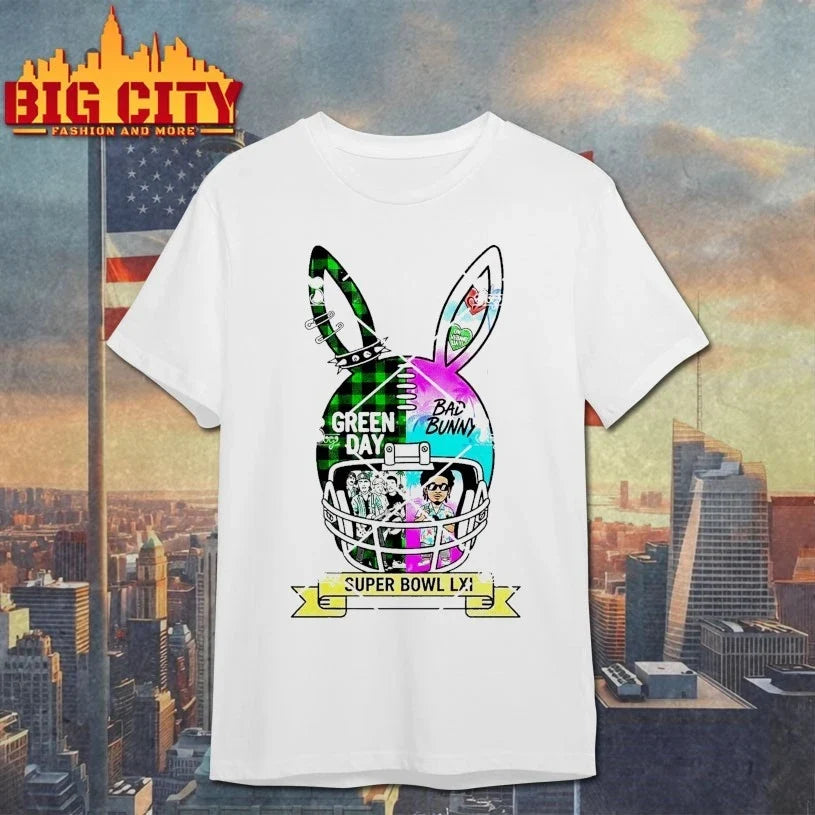 Green Day x Bad Bunny Helmet Design - Adult & Kids T-Shirts, Sweatshirts & Hoodies apparel design preview 1