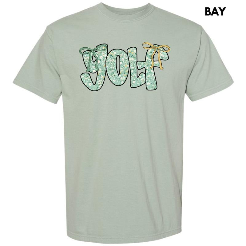 Green Floral Golf Comfort Colors 'NLB' - Adult & Kids T-Shirts, Sweatshirts & Hoodies apparel design preview 1