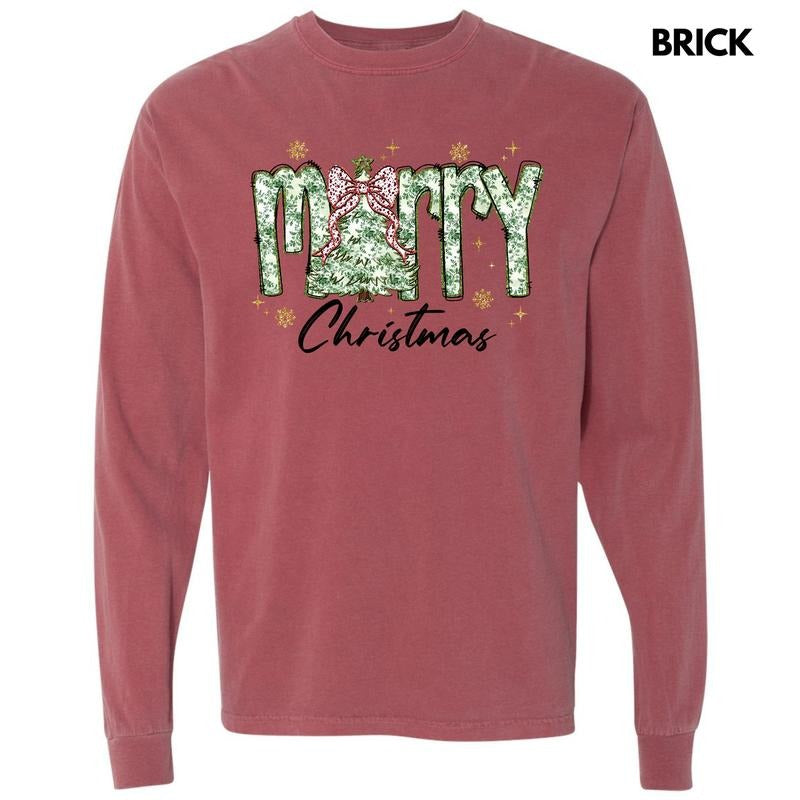 Green Floral Merry Comfort Colors 'NLB' - Adult & Kids T-Shirts, Sweatshirts & Hoodies apparel design preview 1
