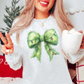 Green Fur Lights Bow Coquette Cozy Season Festive - Adult & Kids T-Shirts, Sweatshirts & Hoodies apparel design preview 1