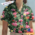 Green Jungle Pink Flamingos Floral Hawaiian - Adult & Kids T-Shirts, Sweatshirts & Hoodies apparel design preview 1