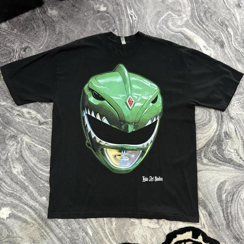 Green Power Ranger MMPR Cotton Print Short Sleeve - Adult & Kids T-Shirts, Sweatshirts & Hoodies apparel design preview 1